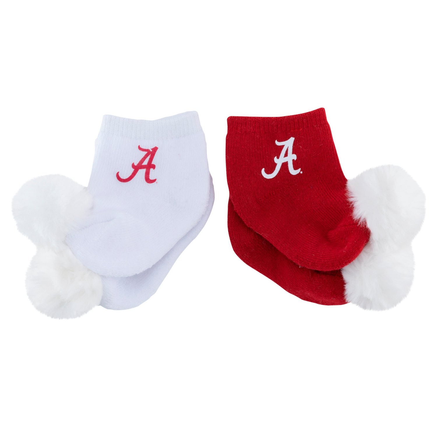Infant ZooZatz Alabama Tide Two-Pack Pom Socks                                                                                   - view number 1