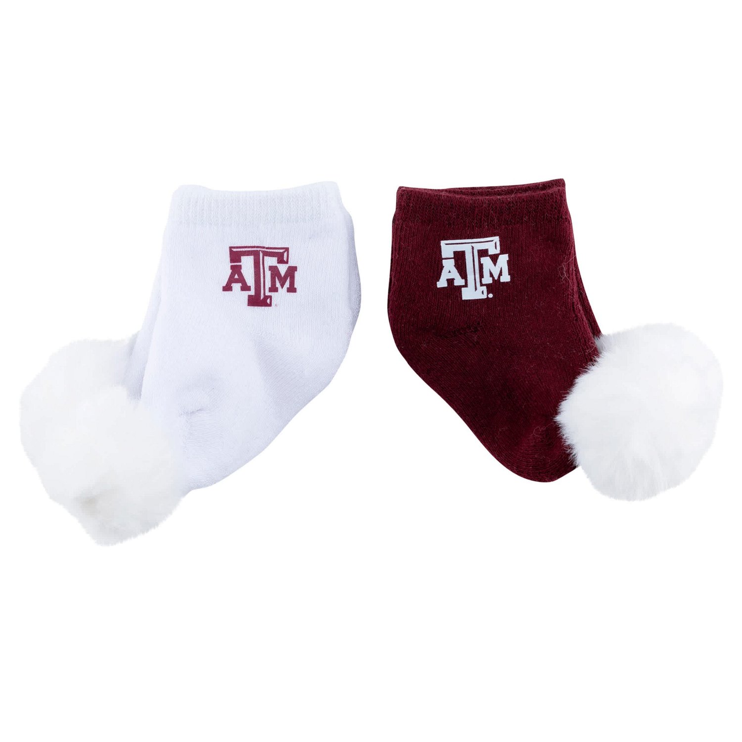 Infant ZooZatz Texas AM Aggies Two-Pack Pom Socks