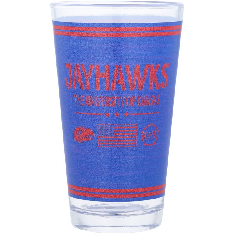 Indigo Falls Kansas Jayhawks 16oz OHT Military Appreciation Pint Glass - NCAA Novelty at Academy Sports