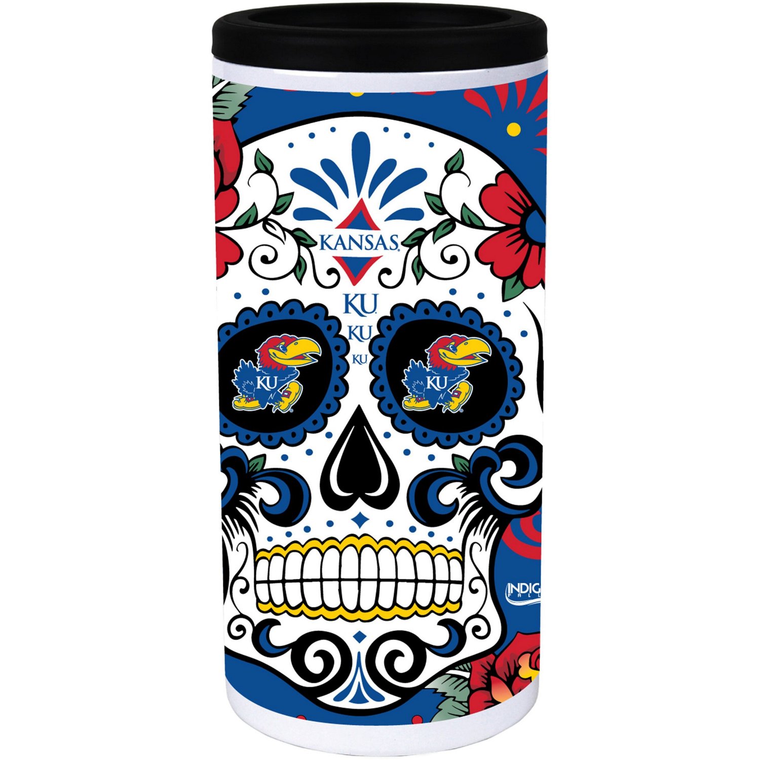 Kansas Jayhawks Dia Stainless Steel 12oz Slim Can Cooler - view number 2