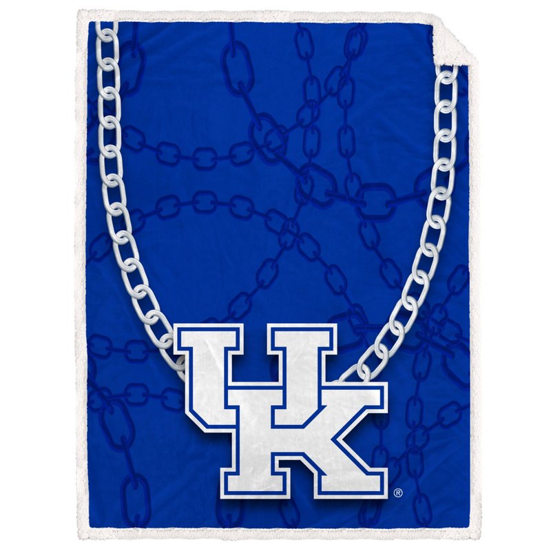 Pegasus Sports Kentucky Wildcats 60" x 80" Fan Chain Flannel Sherpa Blanket - NCAA Novelty at Academy Sports