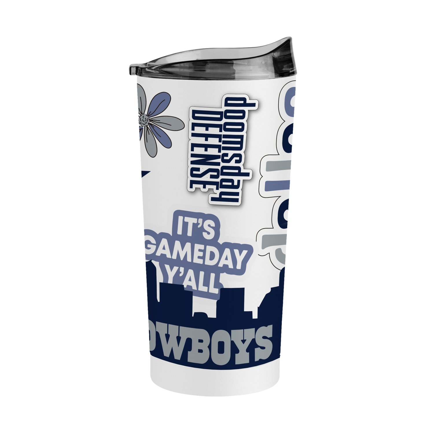 Dallas Cowboys White Pattern Stainless Steel Water Bottle, Sports Lid –  giftmug