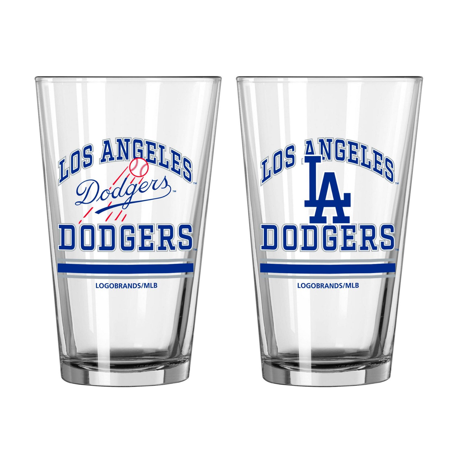 Los Angeles Dodgers 16oz Pint Glass Two Pack