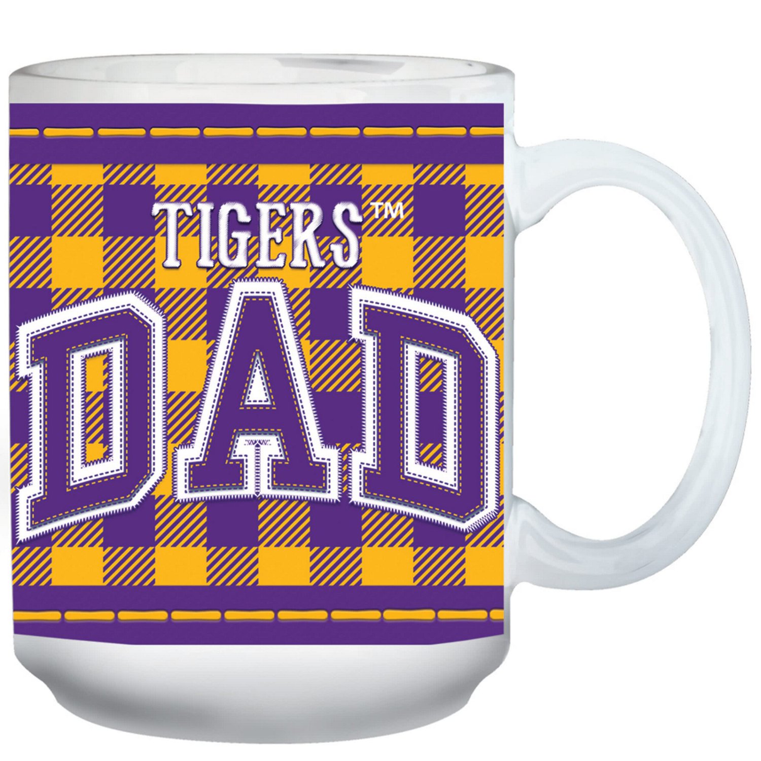 LSU Tigers 15oz Buffalo Plaid Father's Day Mug