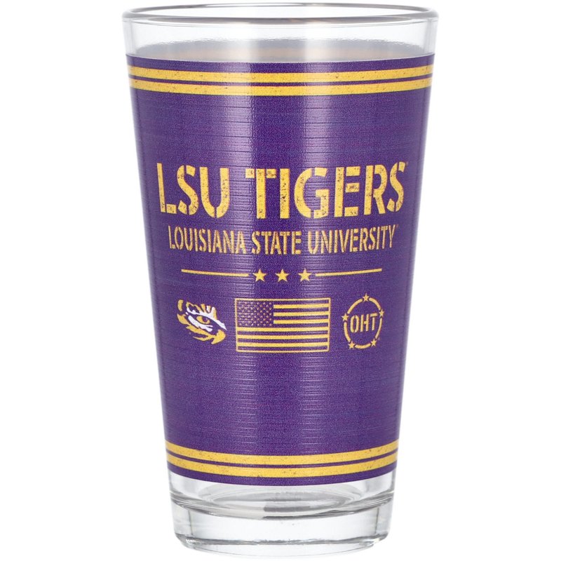 Indigo Falls LSU Tigers 16oz OHT Military Appreciation Pint Glass - NCAA Novelty at Academy Sports