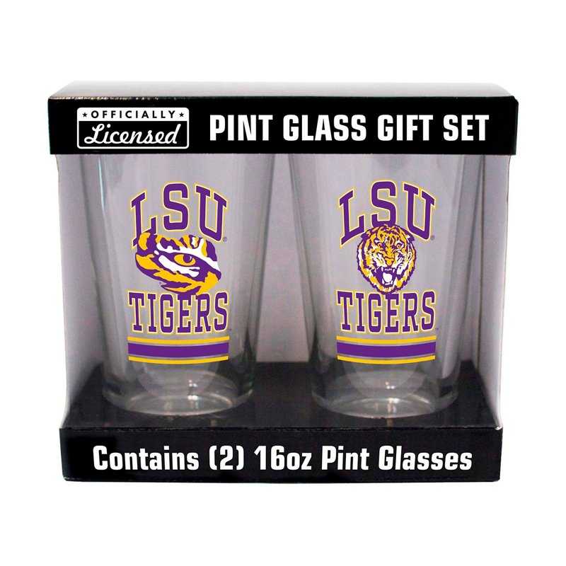 Logo Brands LSU Tigers 16oz Pint Glass Two Pack - NCAA Novelty at Academy Sports