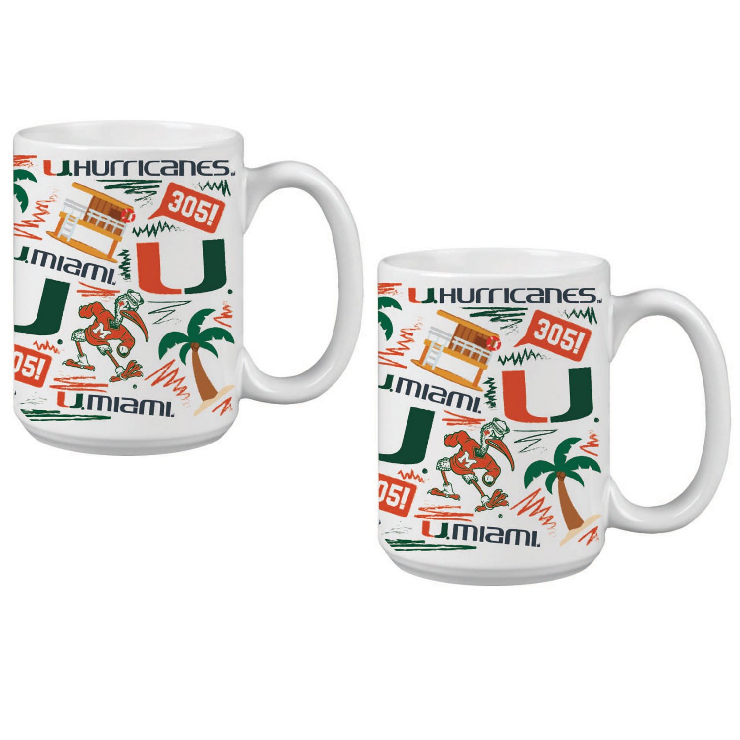 Miami Hurricanes 15oz Local Coffee Mug Two-Pack - view number 1