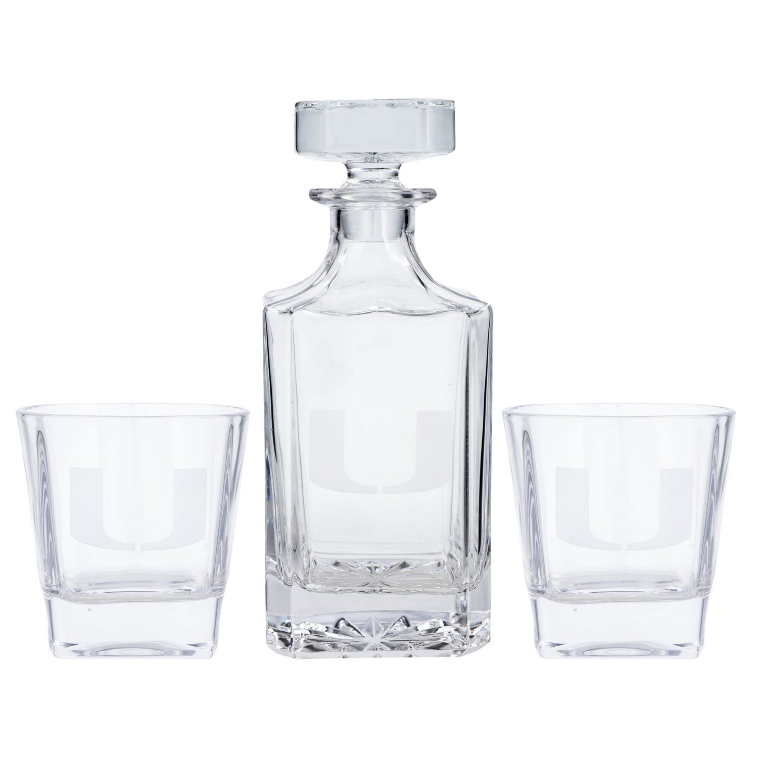 Miami Hurricanes 3-Piece Decanter Set