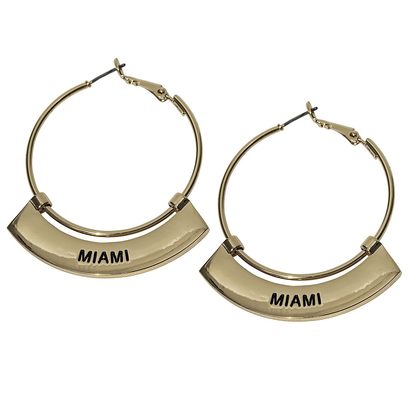 Miami Hurricanes Weller Hoop Earrings                                                                                            - view number 1