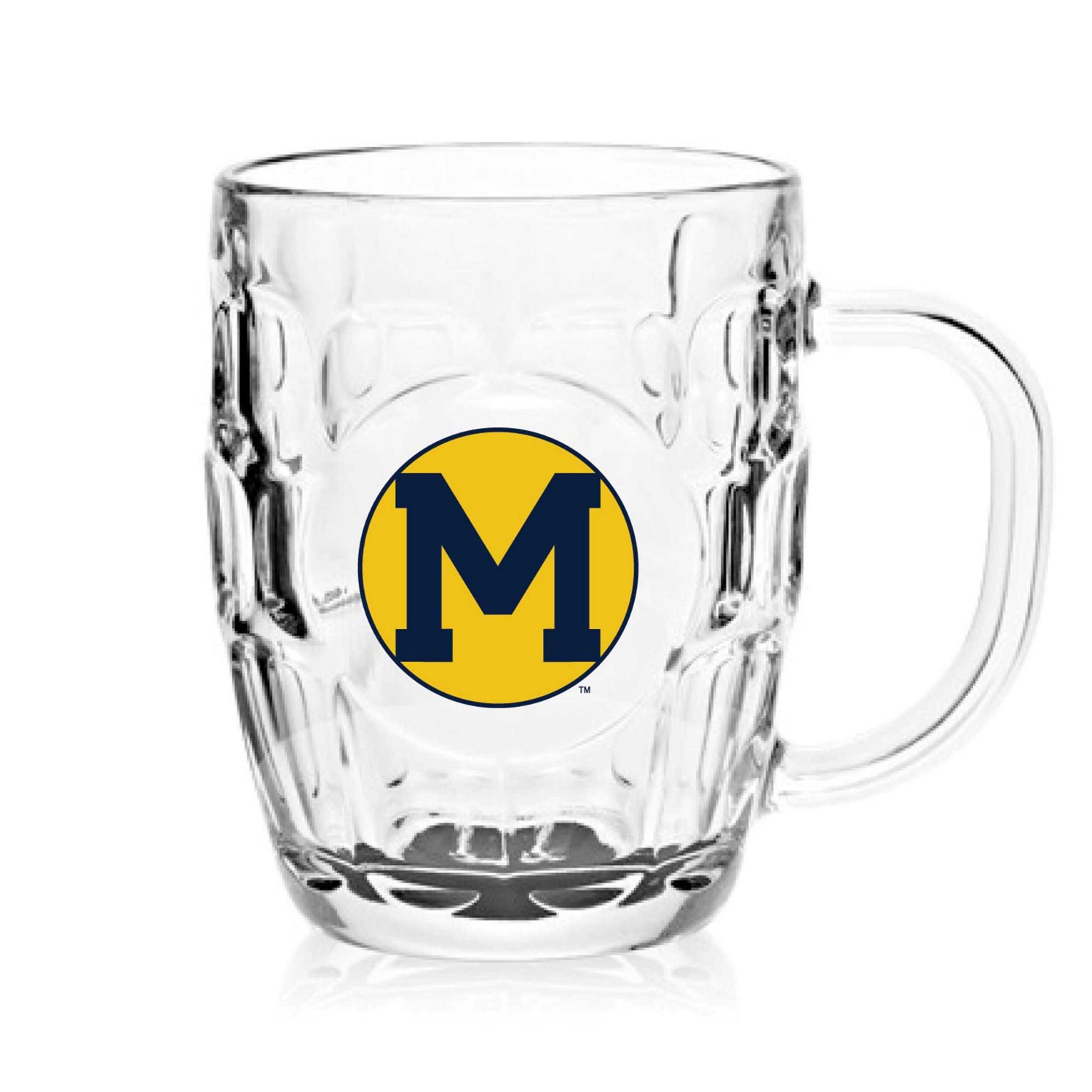 Michigan Wolverines 20oz Dimpled Glass Mug