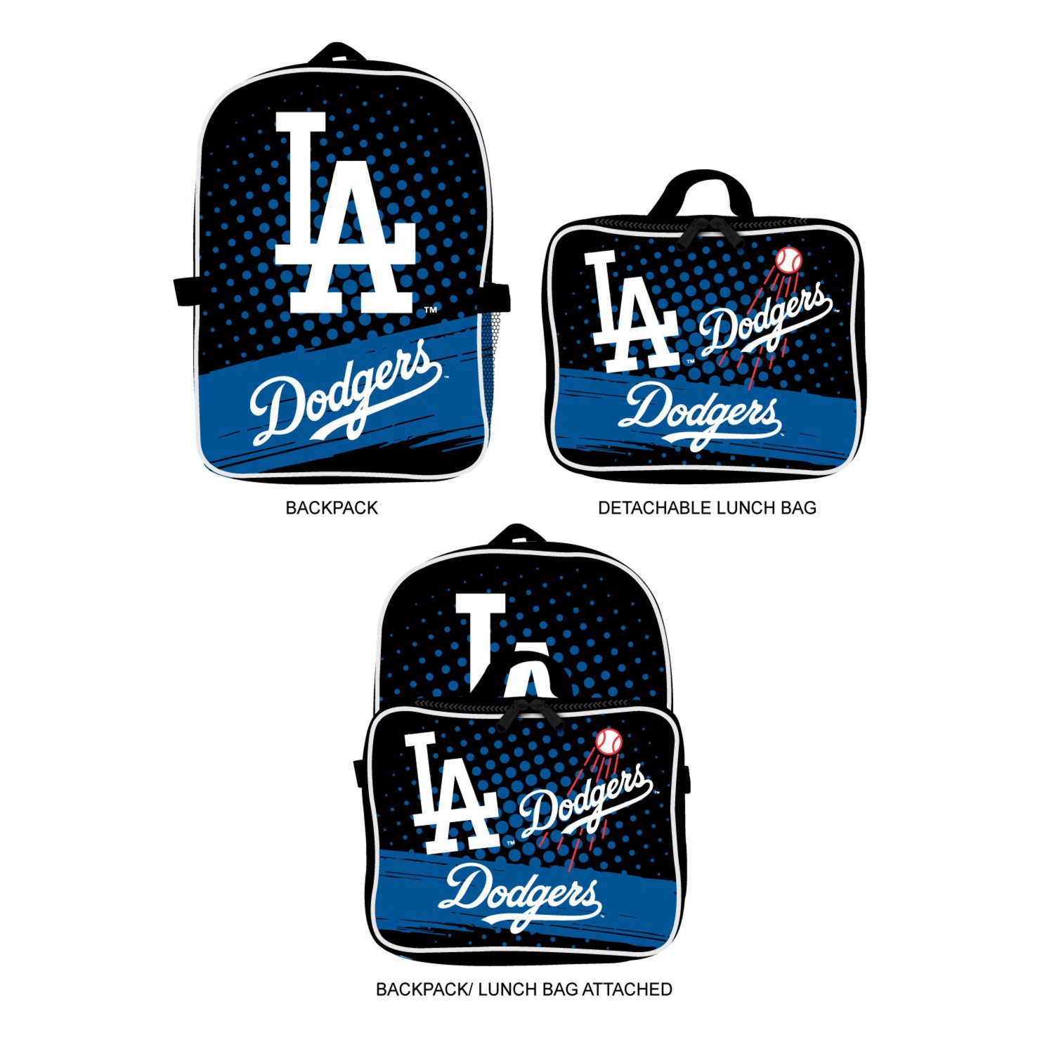 MOJO Los Angeles Dodgers Backpack  Lunch Box 2-Piece Set