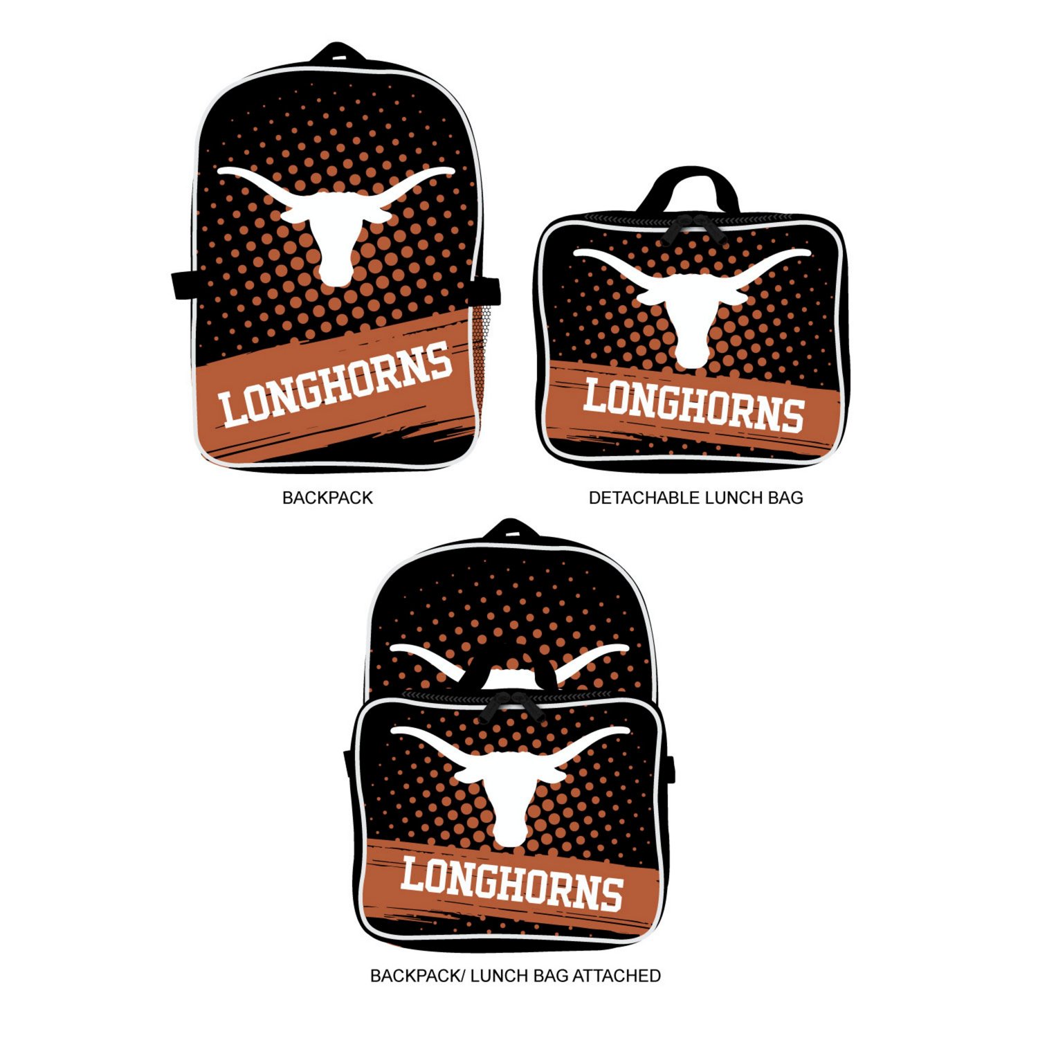 MOJO Texas Longhorns Backpack  Lunch Box 2-Piece Set