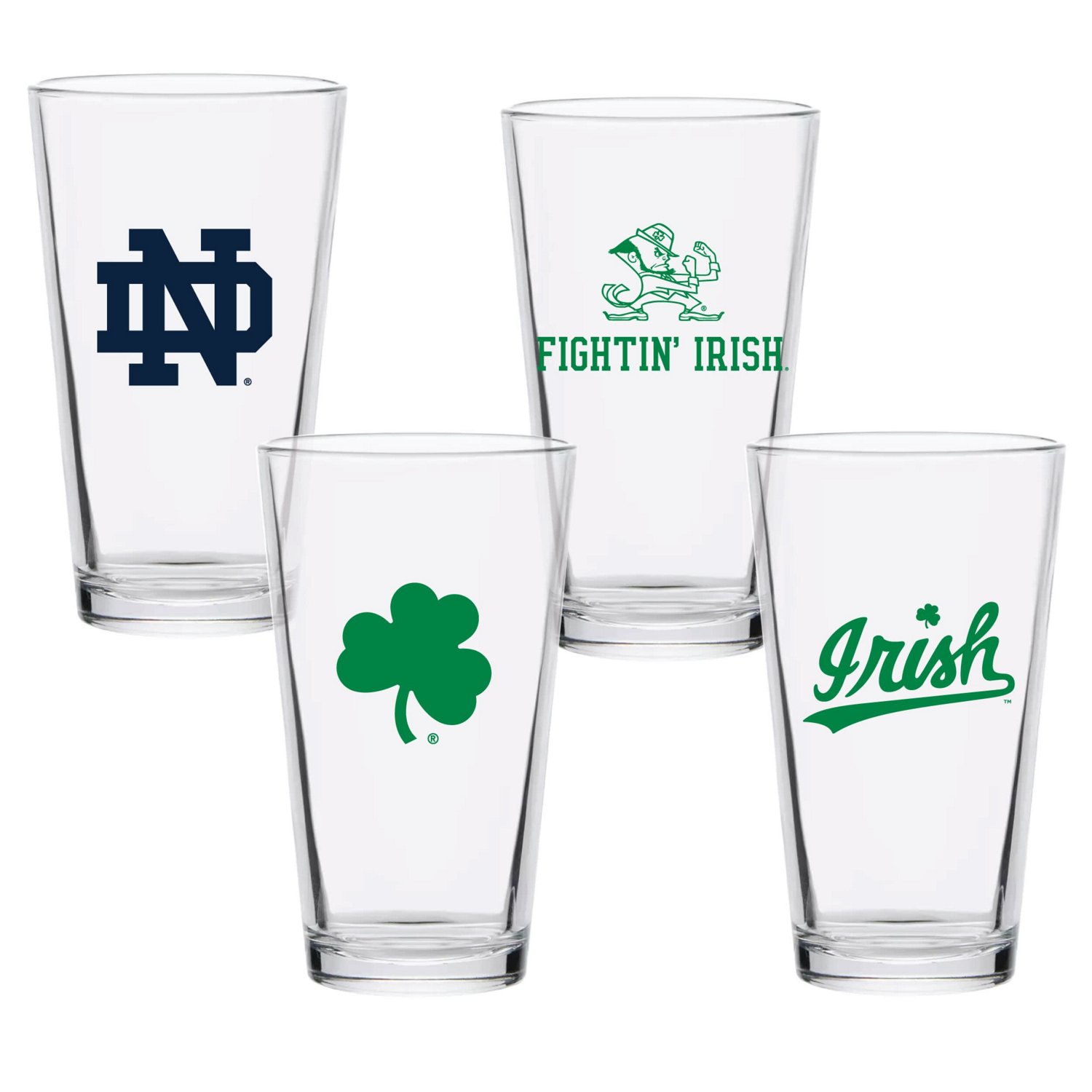 Notre Dame Fighting Irish 16oz Collector Pint Glass Four-Set