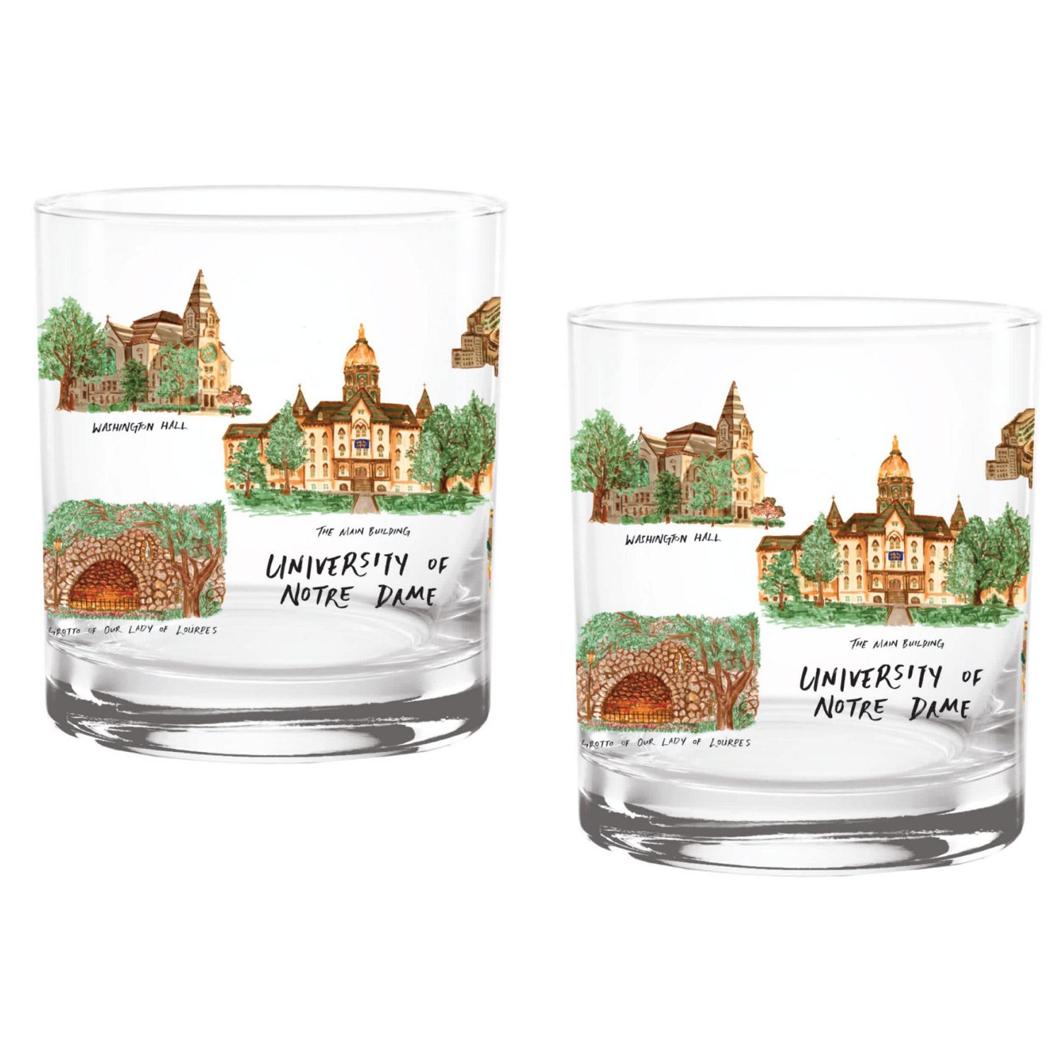 Notre Dame Fighting Irish 2-Pack 14oz Laura Wilcox University Rocks Set