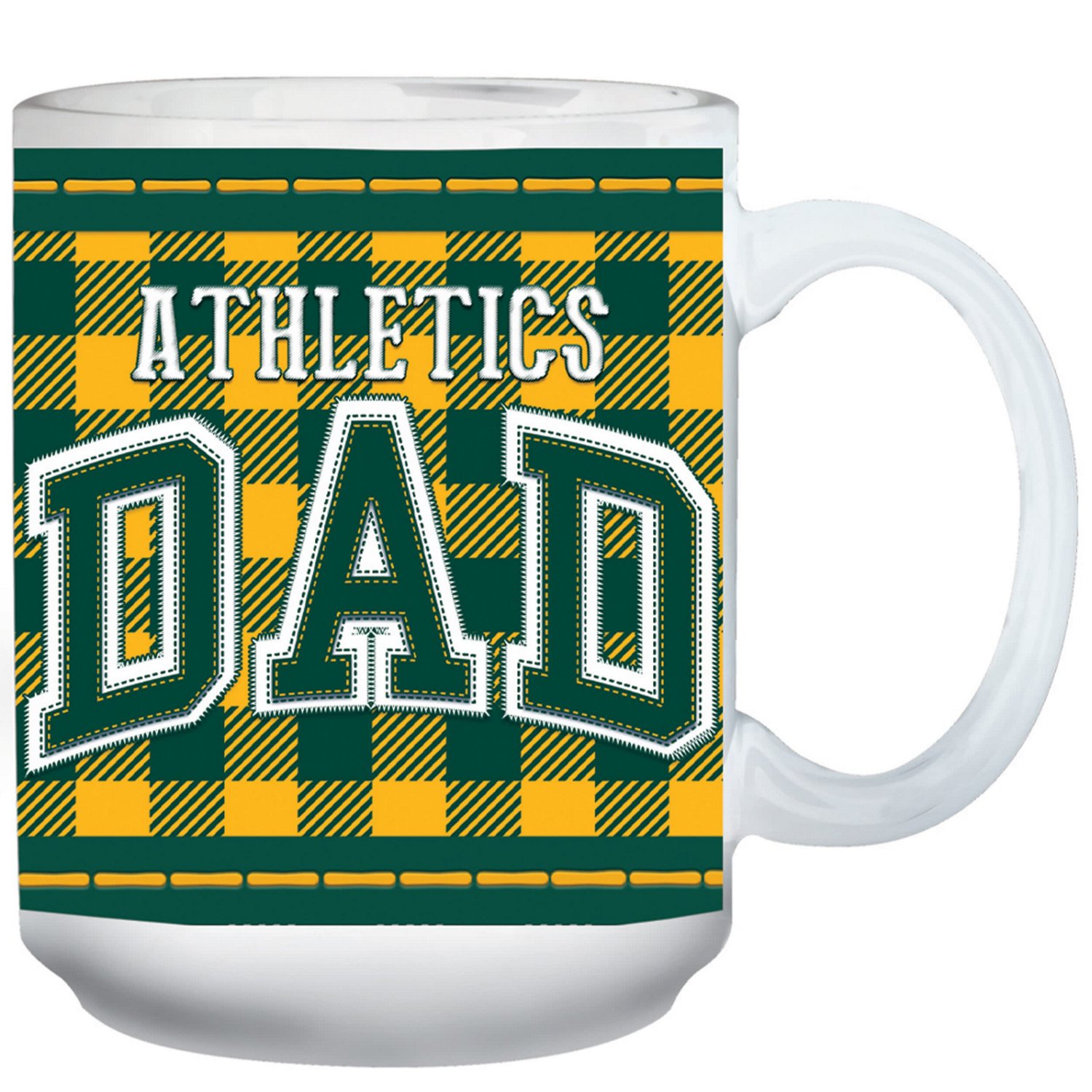 Oakland Athletics 15oz Buffalo Plaid Father's Day Mug