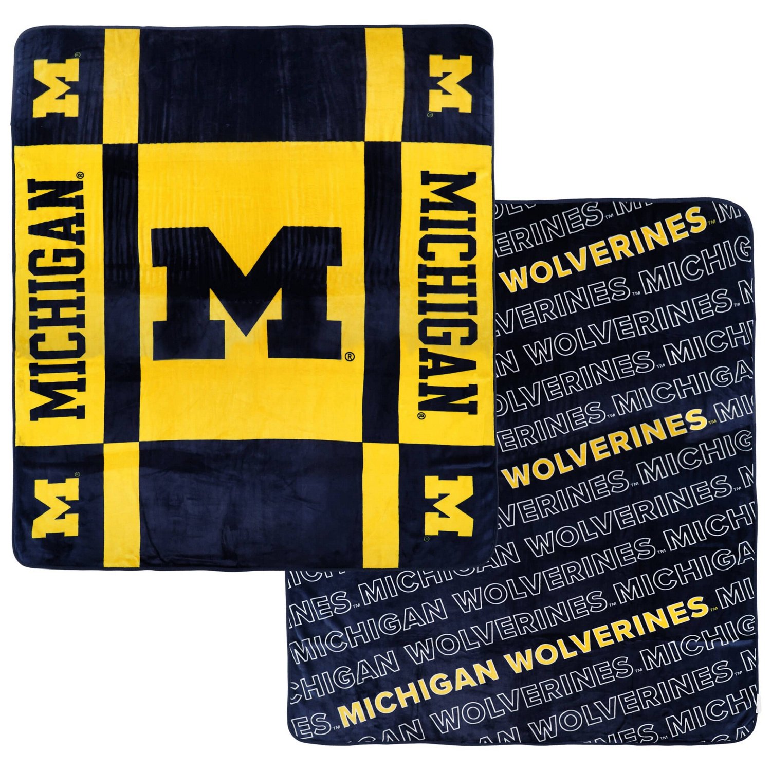 Pegasus Michigan Wolverines 60 x 70 Reverse Block Double-Sided Ultra Cozy Blanket - view number 1
