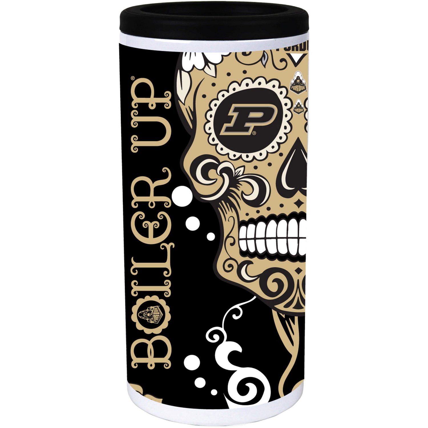 Purdue Boilermakers Dia Stainless Steel 12oz Slim Can Cooler