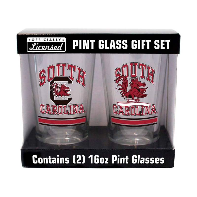 Logo Brands South Carolina Gamecocks 16oz Pint Glass Two Pack - NCAA Novelty at Academy Sports