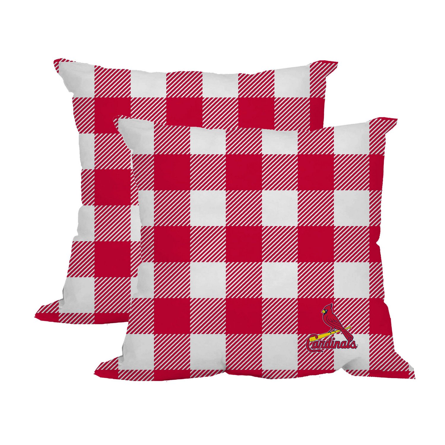 St Louis Cardinals 2-Pack Buffalo Check Plaid Outdoor Pillow Set - view number 1
