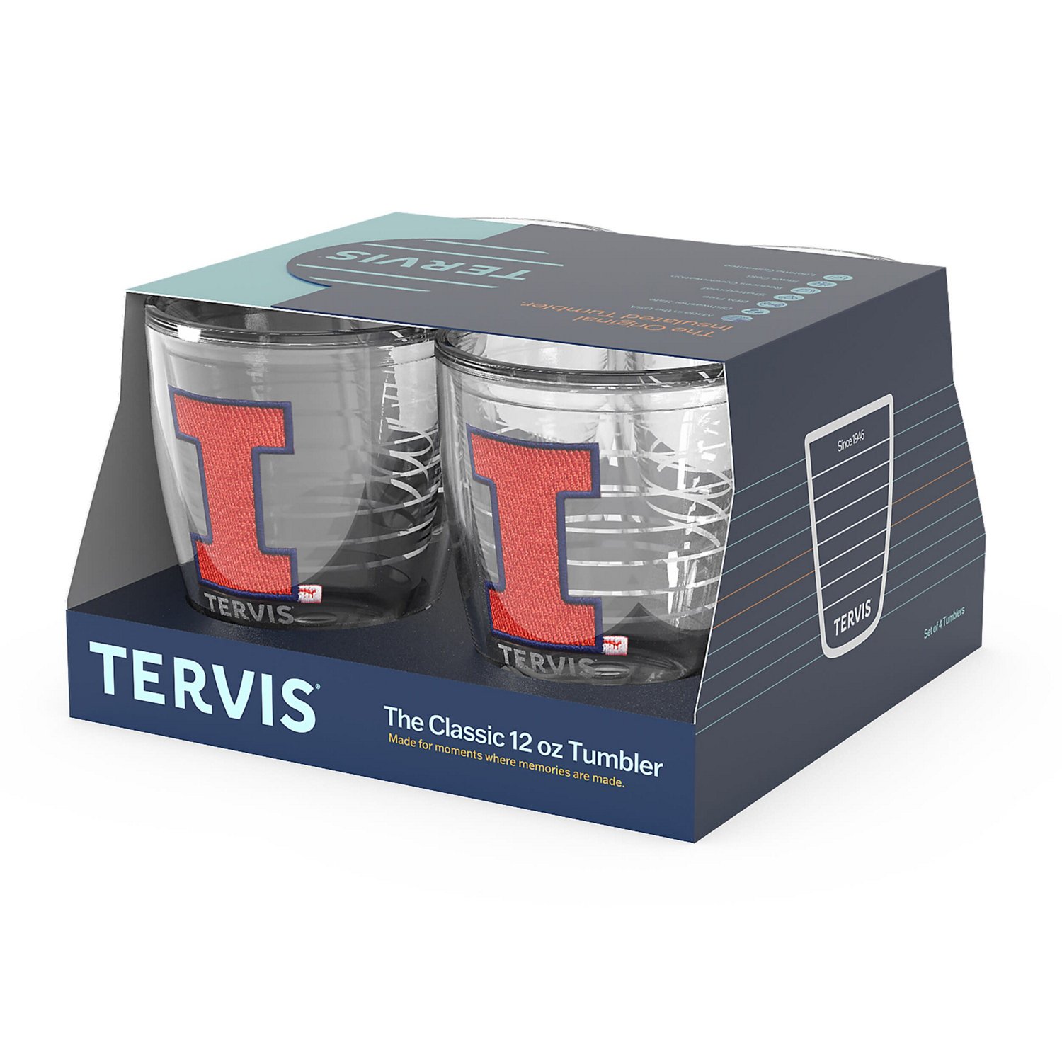 Tervis Illinois Fighting Illini 4-Pack 12oz Emblem Tumbler Set - view number 3
