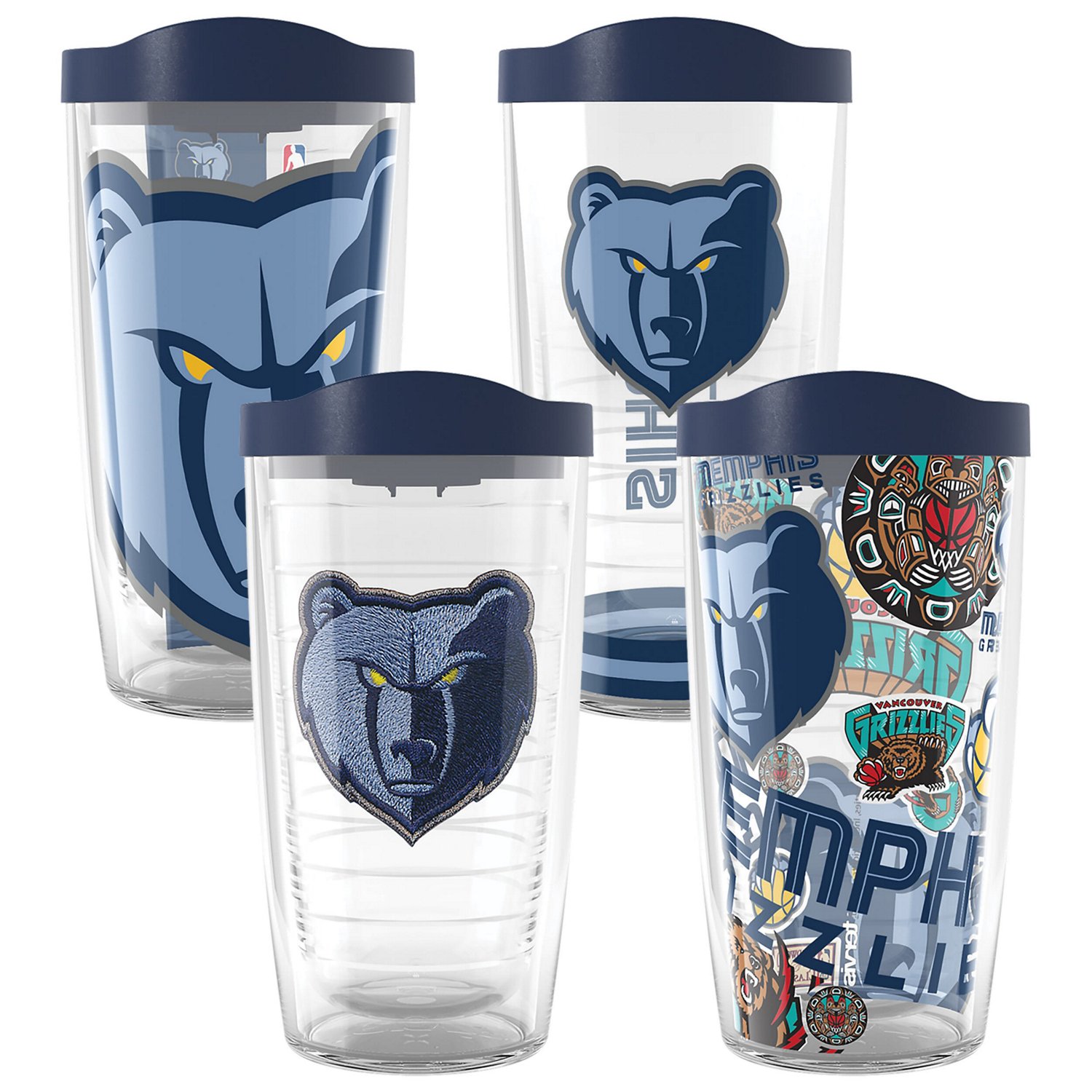 Tervis Memphis Grizzlies Four-Pack 16oz Classic Tumbler Set