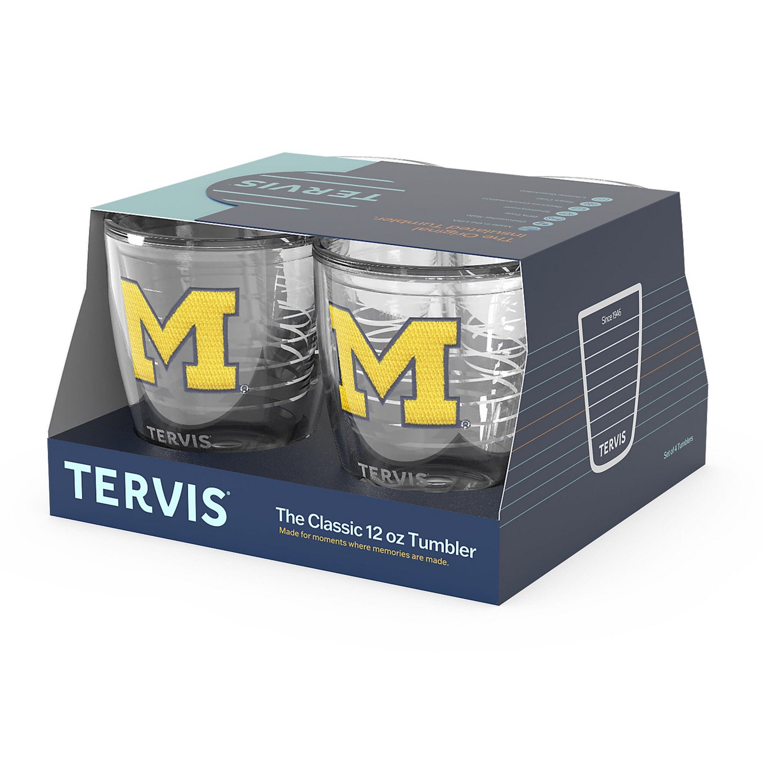Tervis Michigan Wolverines 4-Pack 12oz Emblem Tumbler Set - view number 3