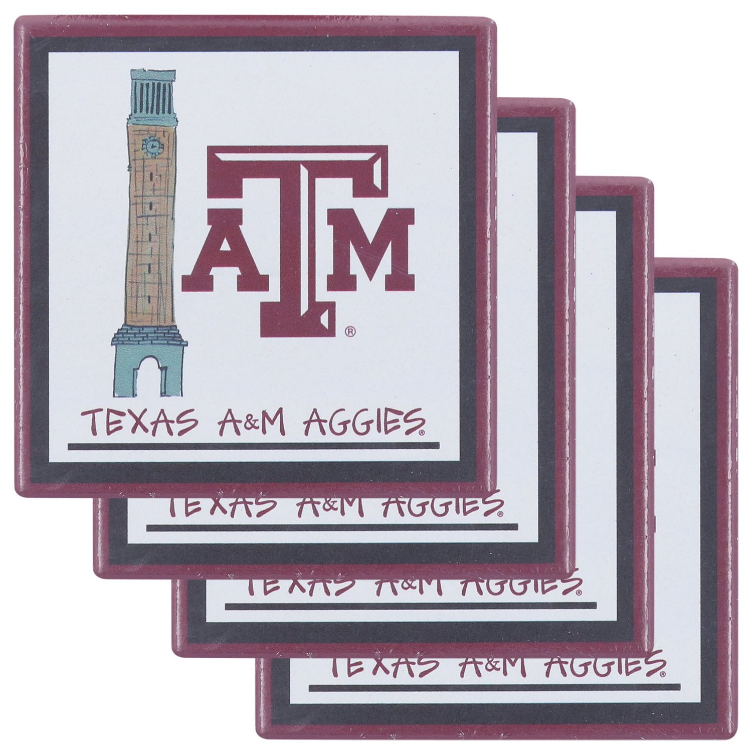 Texas AM Aggies Four-Pack Coaster Set                                                                                            - view number 1