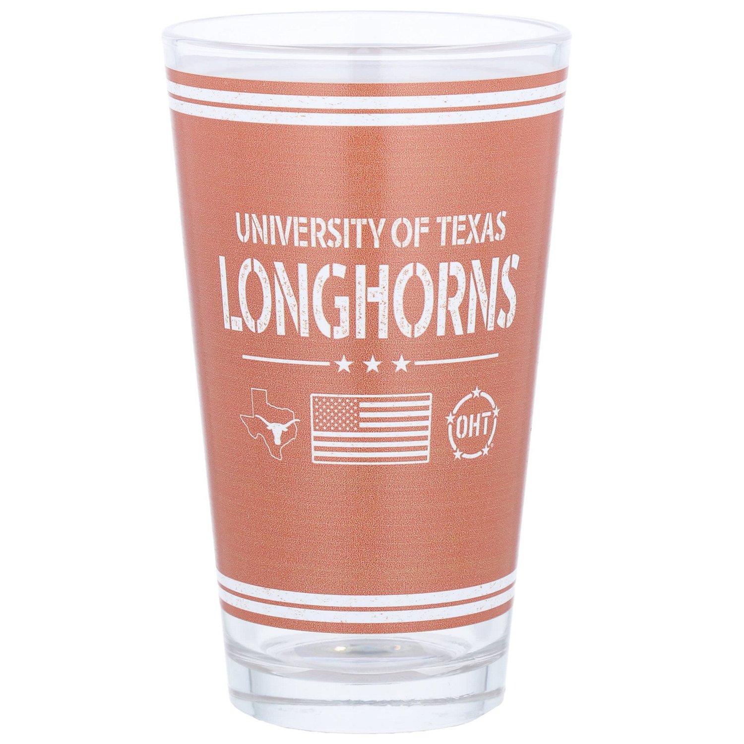 Texas Longhorns 16oz OHT Military Appreciation Pint Glass