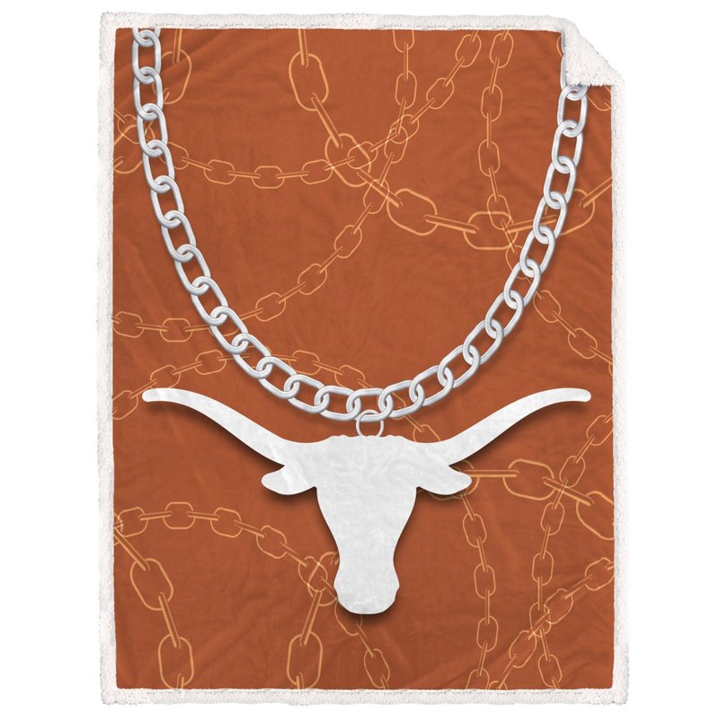 Pegasus Sports Texas Longhorns 60" x 80" Fan Chain Flannel Sherpa Blanket - NCAA Novelty at Academy Sports