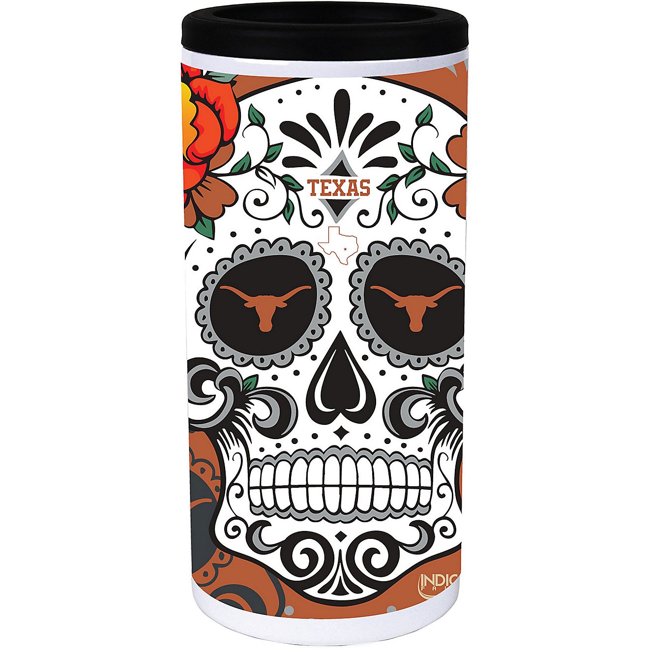Texas Longhorns Dia Stainless Steel 12oz Slim Can Cooler                                                                         - view number 2