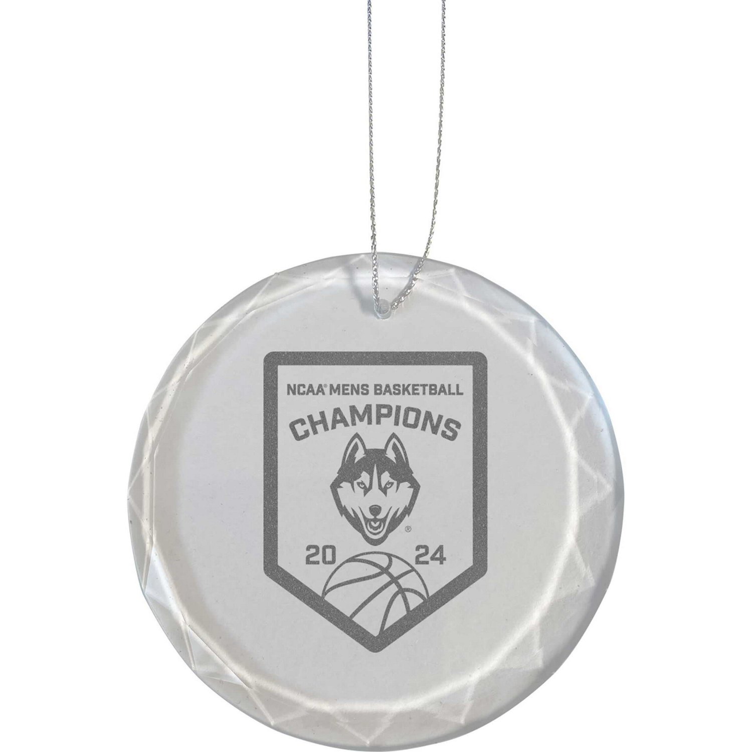 The Memory Company UConn Huskies 2024 NCAA Men's Basketball National Champions 3'' Round Glass Ornament                          - view number 1
