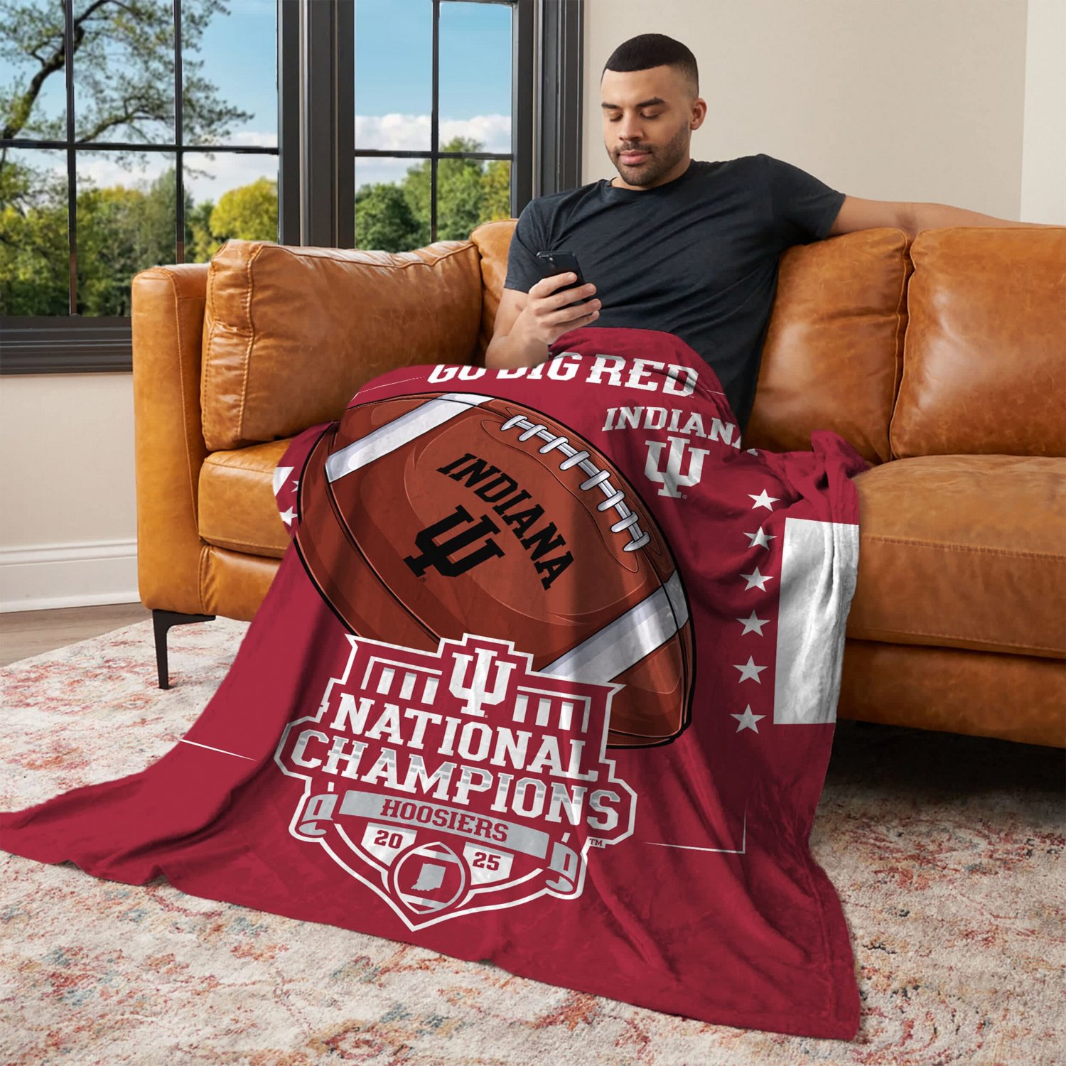 The Northwest Group Indiana Hoosiers College Football Playoff 2025 National Champions 46" x 60" Commit Silk Touch Throw Blanket - view number 3