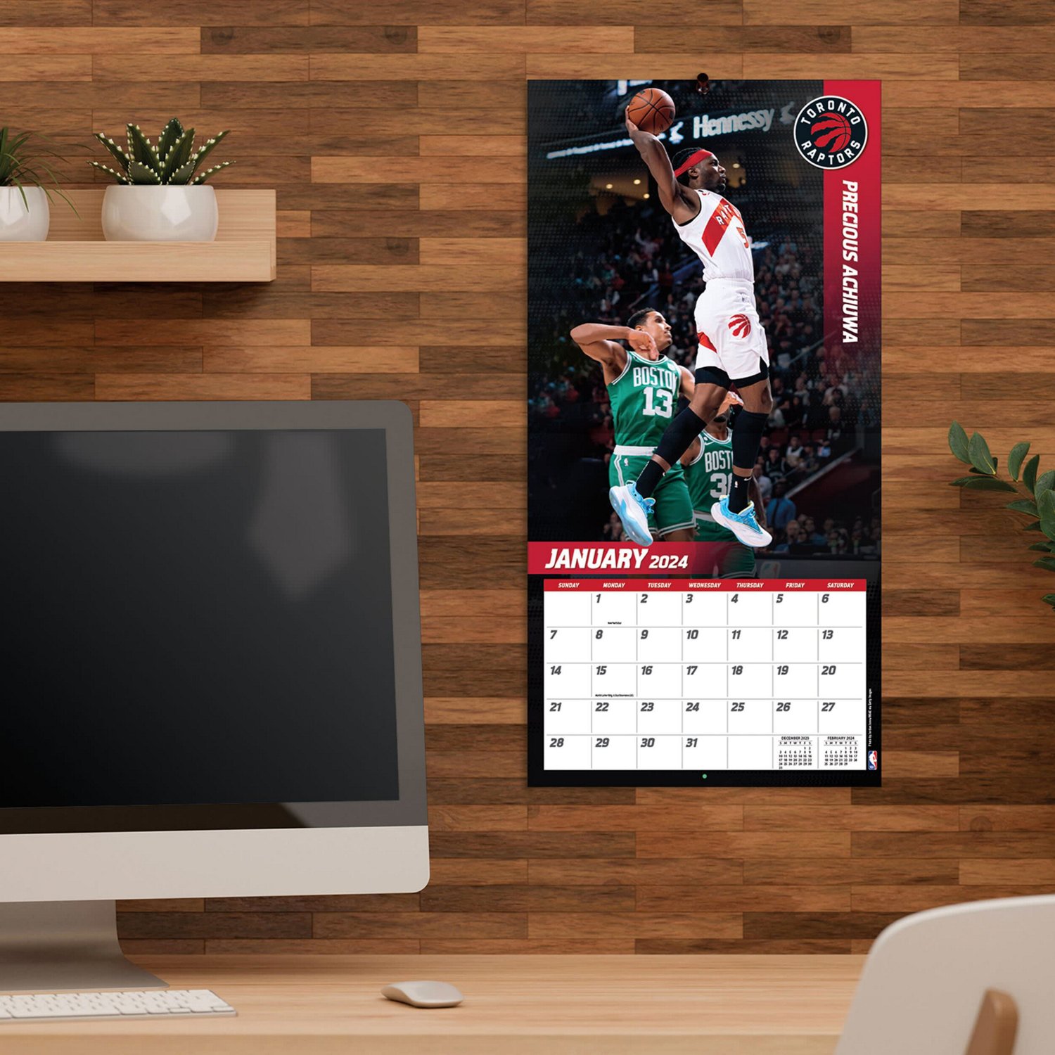 Toronto Raptors 7'' x 7'' 2024 Mini Wall Calendar - view number 4