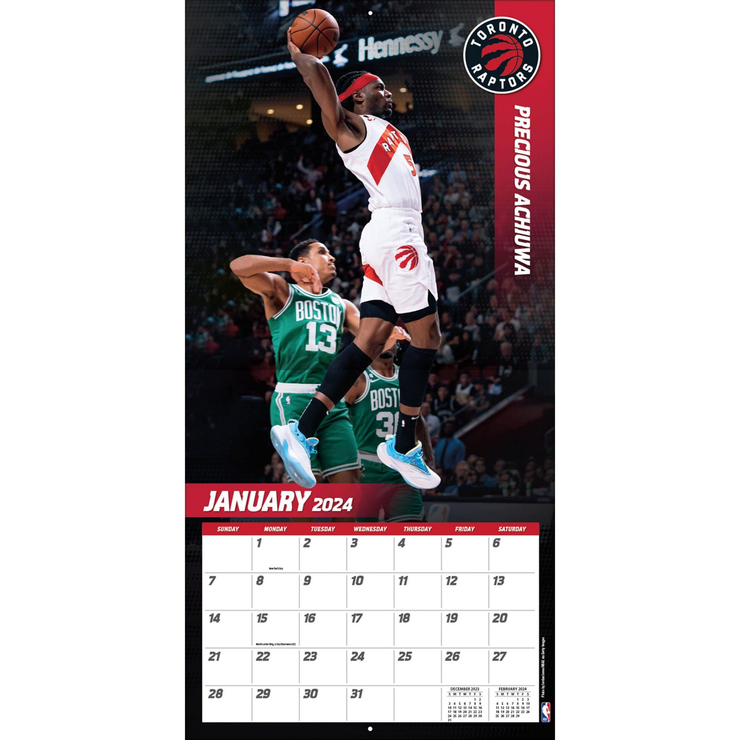Toronto Raptors 7'' x 7'' 2024 Mini Wall Calendar - view number 3