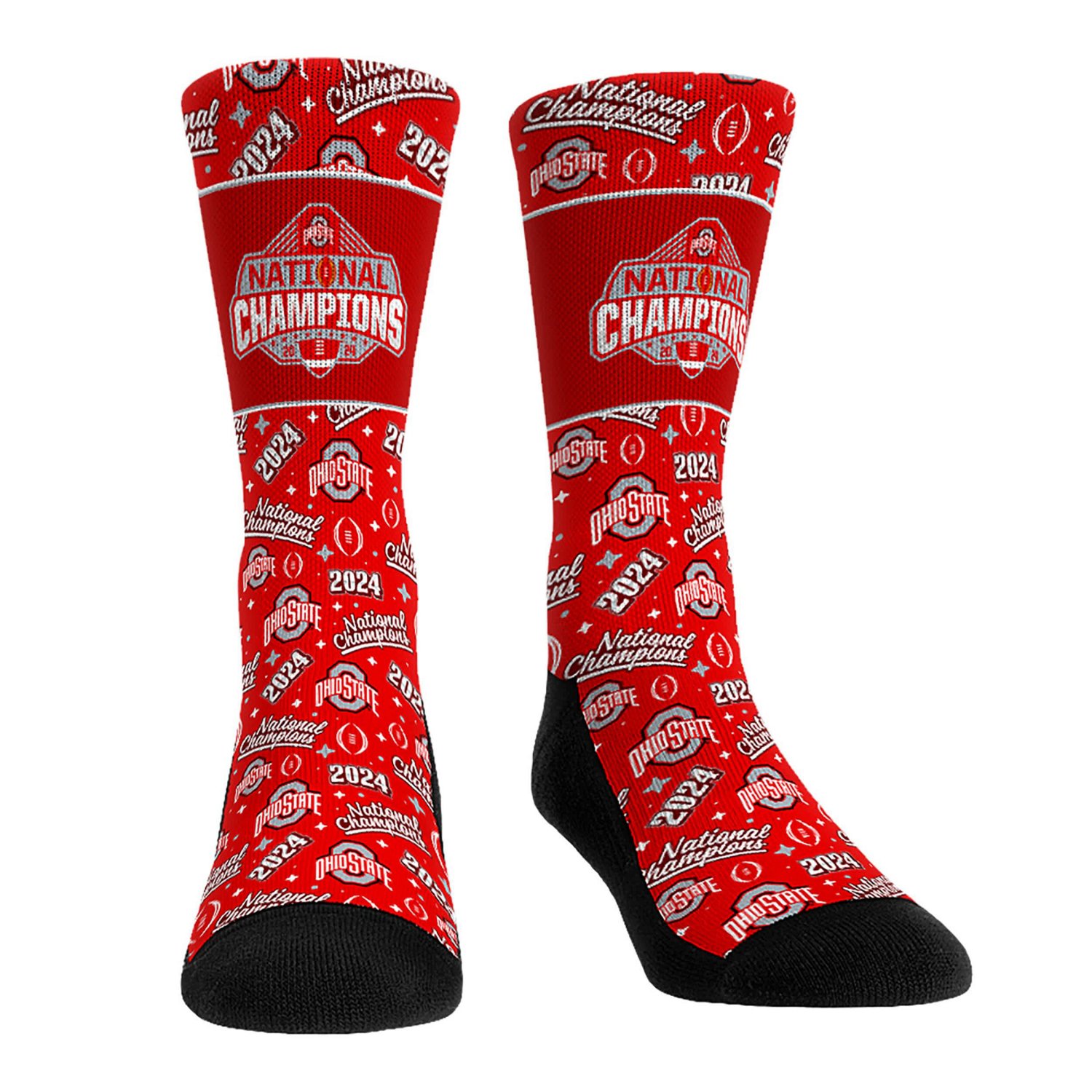 Unisex Rock Em Socks Ohio State Buckeyes College Football Playoff 2024 National Champions All-Over Crew Socks - view number 1