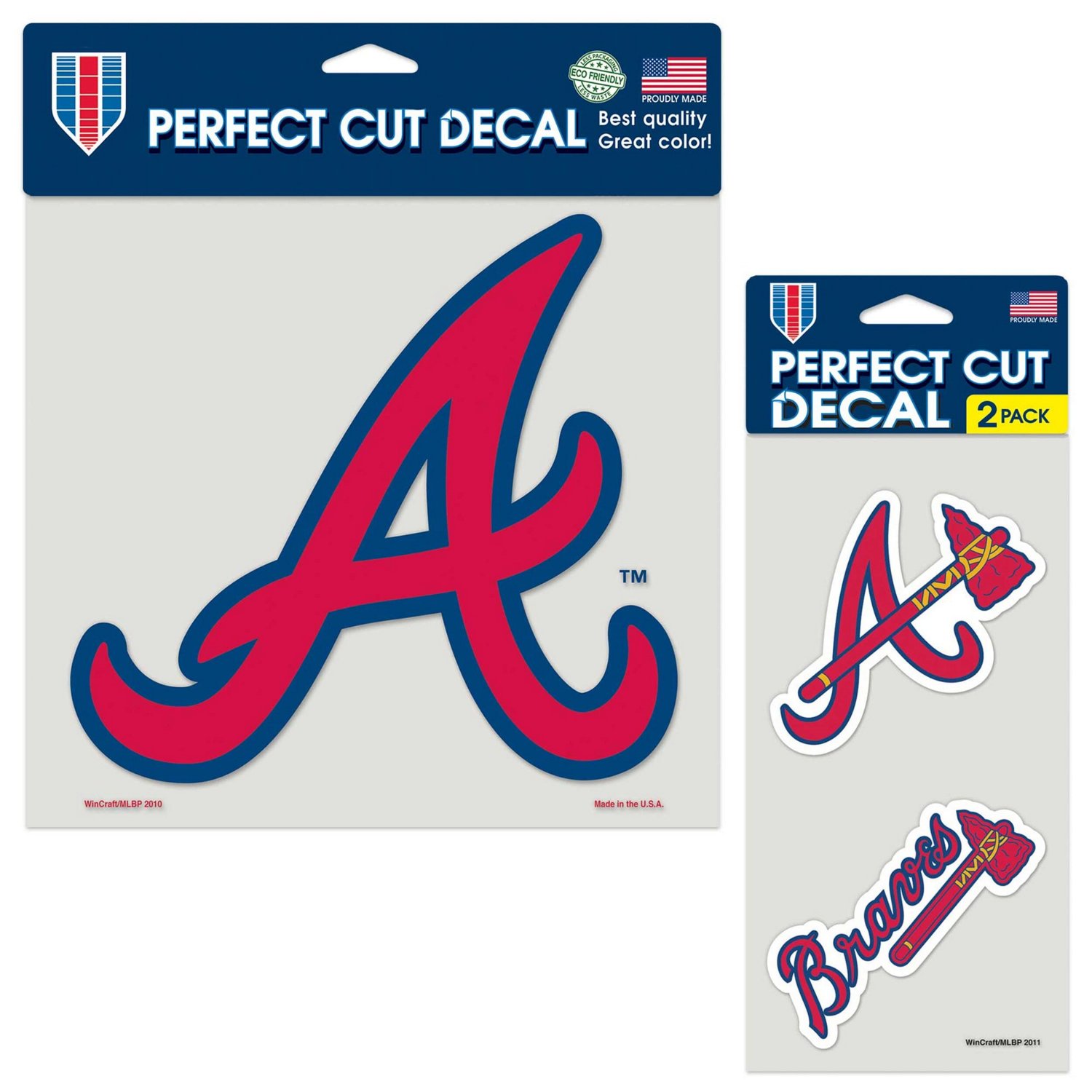 WinCraft Atlanta Braves Three-Pack Perfect Cut Decal Sheet                                                                       - view number 1