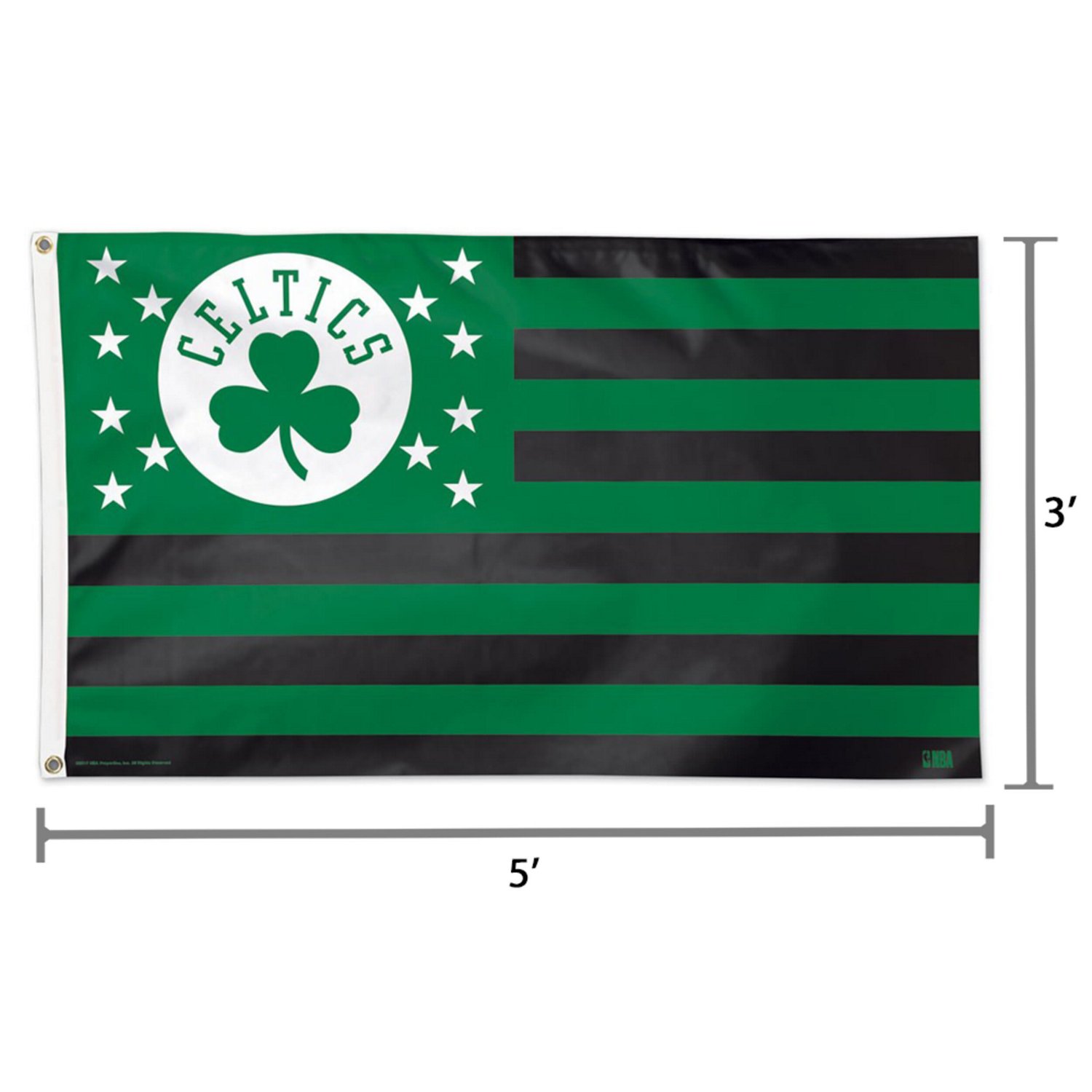 WinCraft Boston Celtics Single-Sided 3' x 5' Deluxe Team Colors Flag                                                             - view number 2