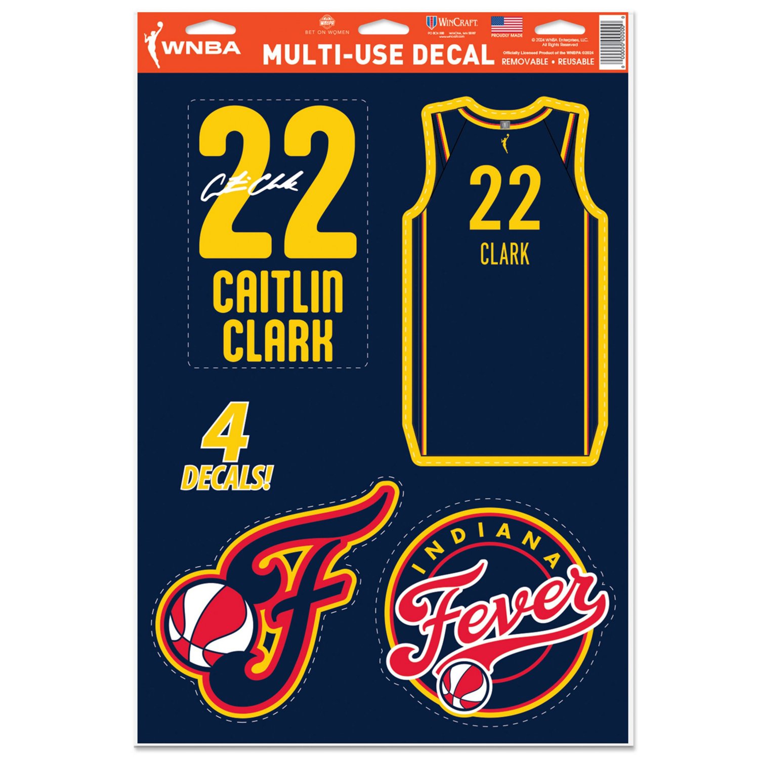 WinCraft Caitlin Clark Indiana Fever 11'' x 17'' Multi-Use Decal Set - view number 1