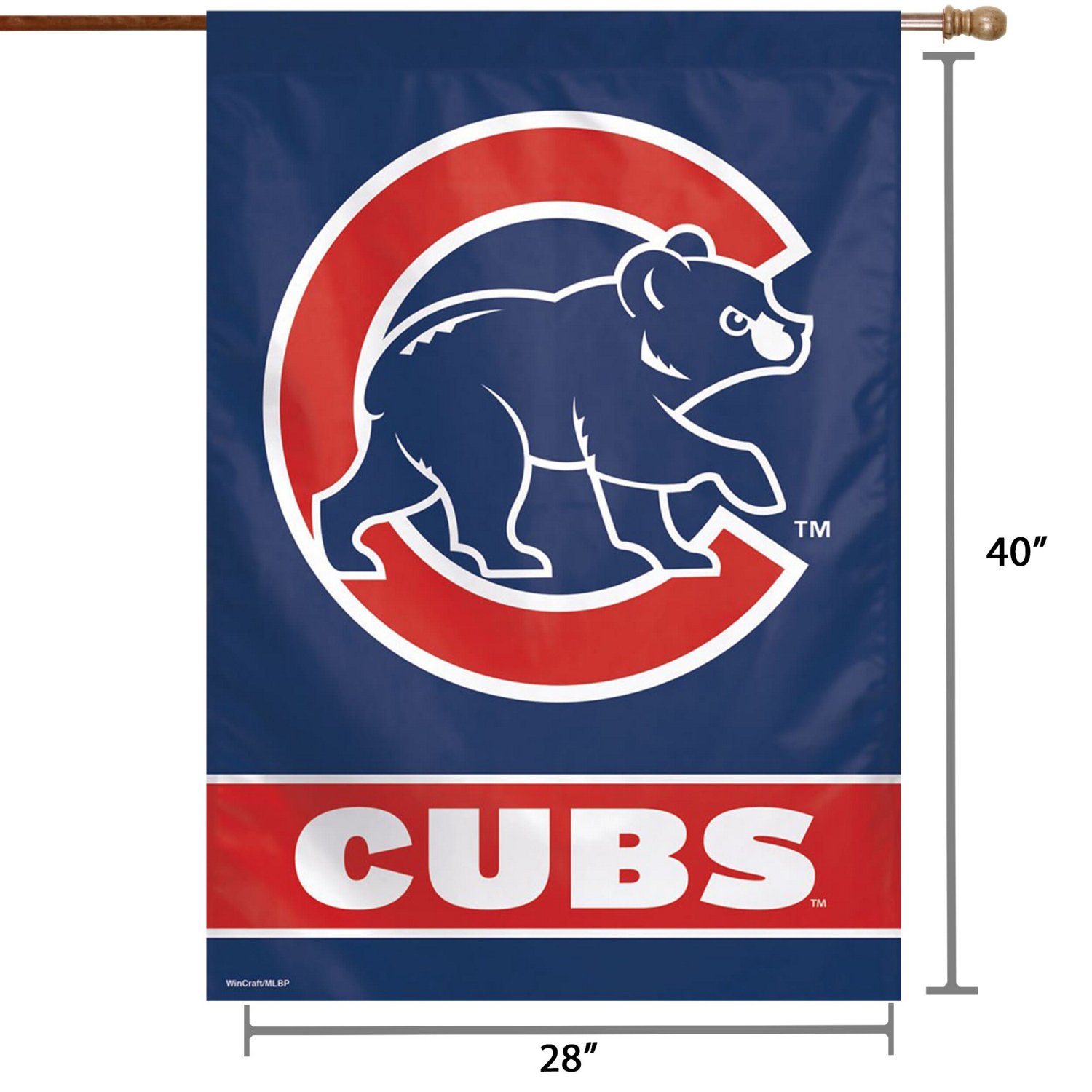 WinCraft Chicago Cubs 28" x 40" C Bear Logo Single-Sided Vertical Banner - view number 2