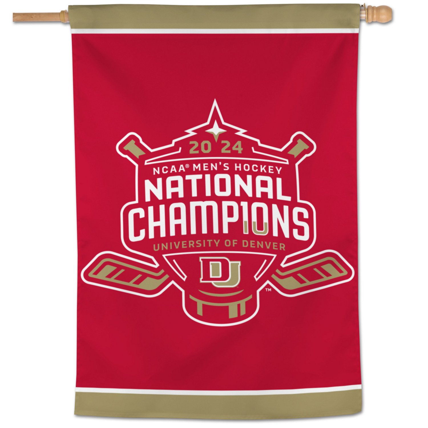 WinCraft Denver Pioneers 2024 NCAA Men's Ice Hockey National Champions 28" x 40" One-Sided Vertical Banner                       - view number 1