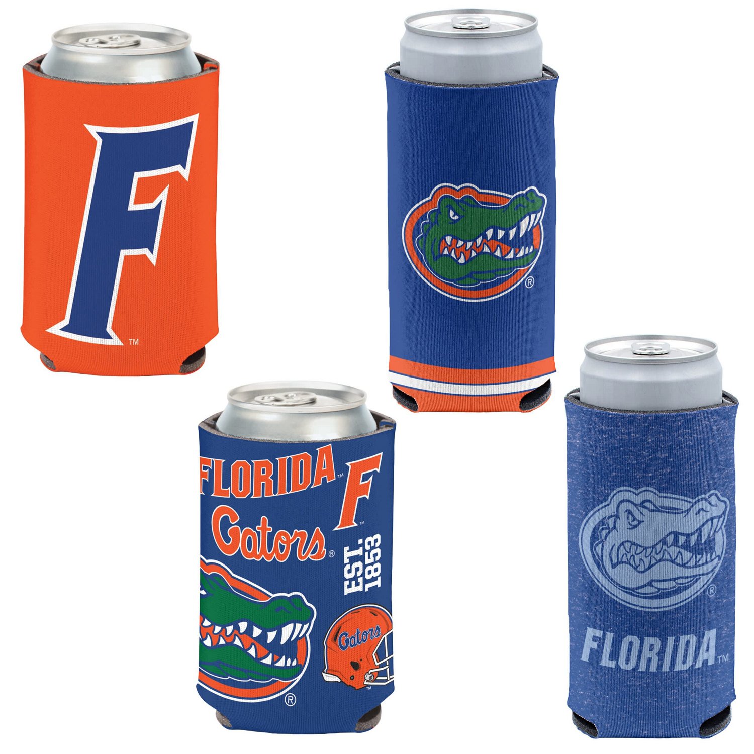 WinCraft Florida Gators 4-Pack 12oz Can  Slim Can Cooler Set