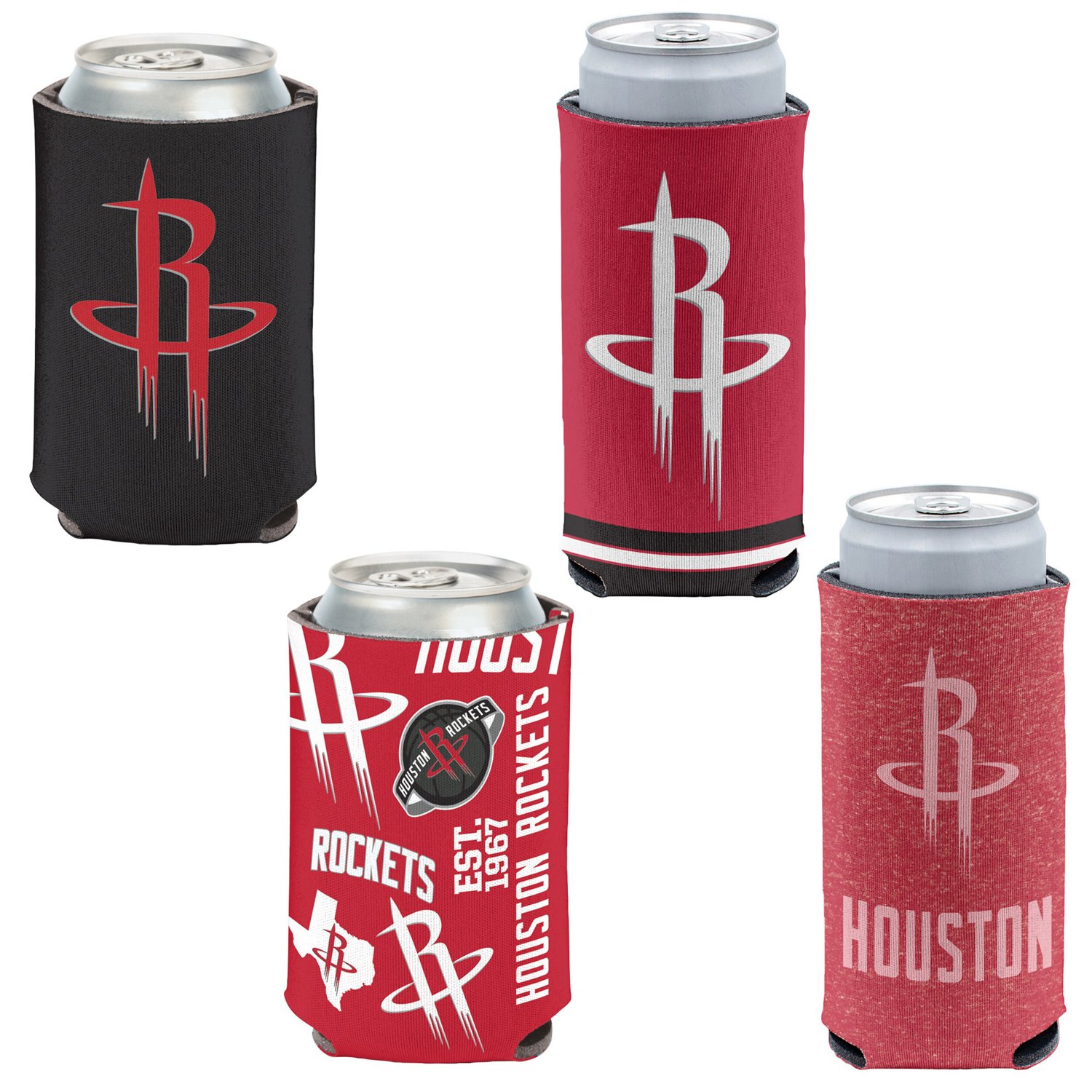WinCraft Houston Rockets Slim  12oz Can Cooler 4-Pack Set - view number 1