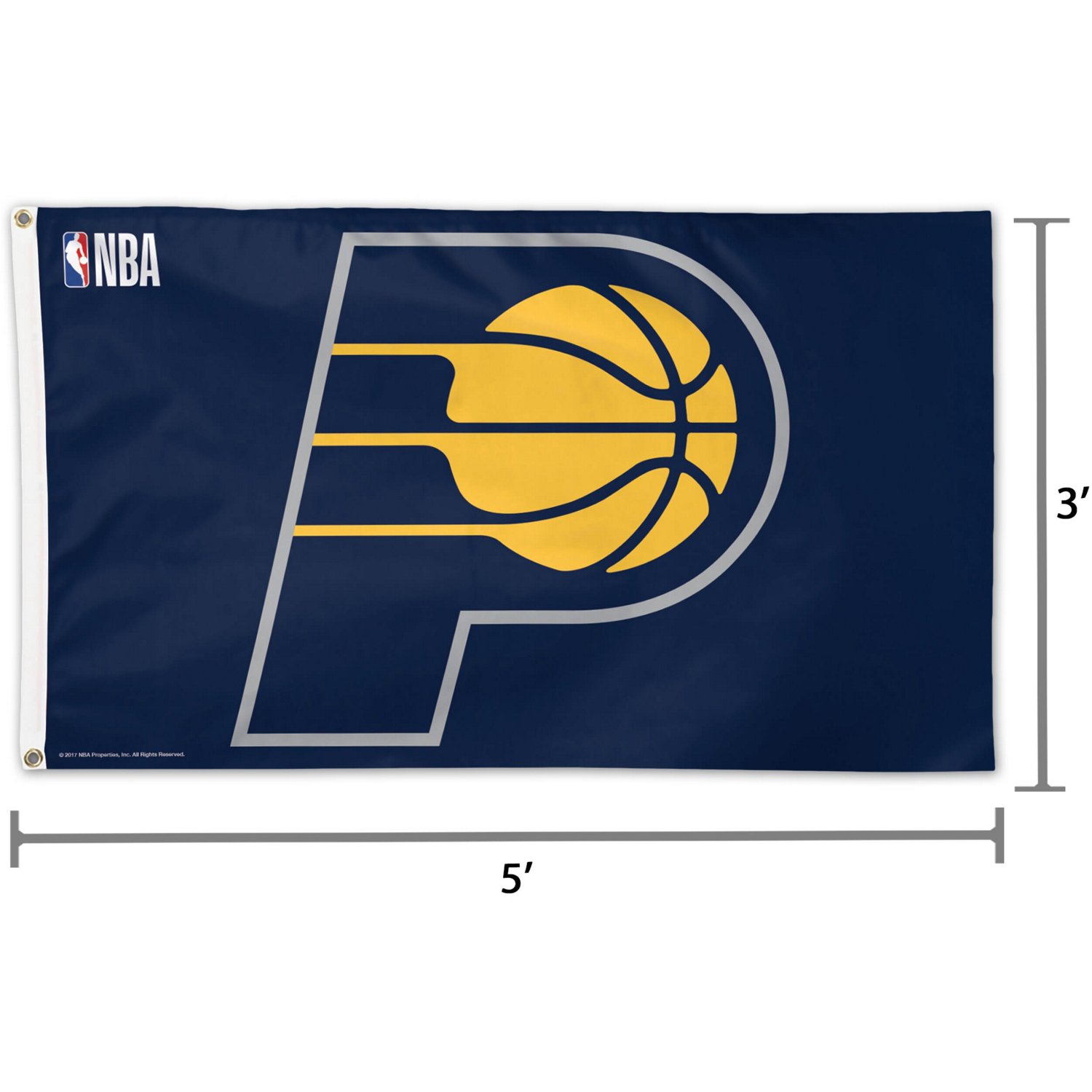WinCraft Indiana Pacers Single-Sided 3' x 5' Deluxe Team Logo Flag - view number 2