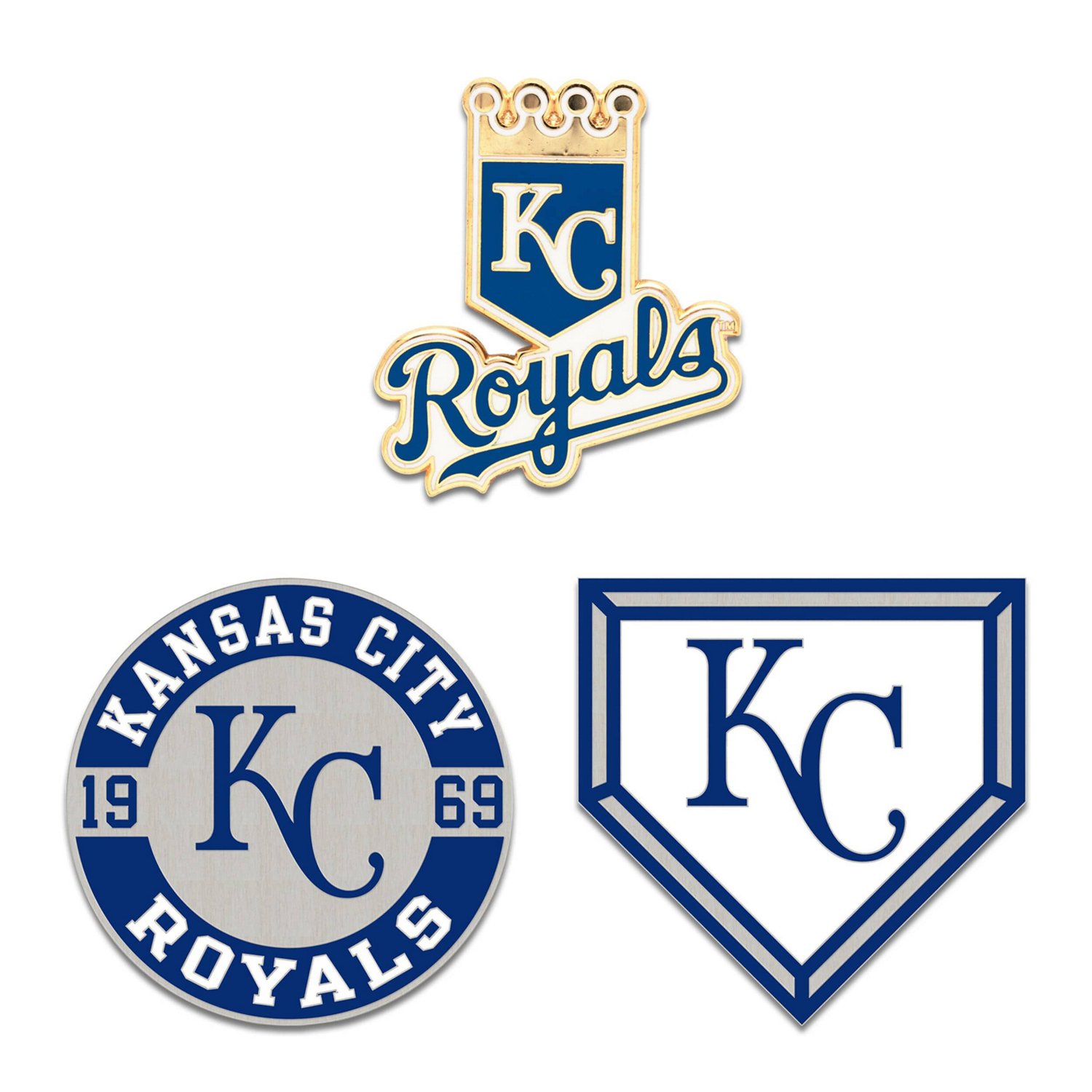 WinCraft Kansas City Royals Three-Piece Collector Pin Set                                                                        - view number 1