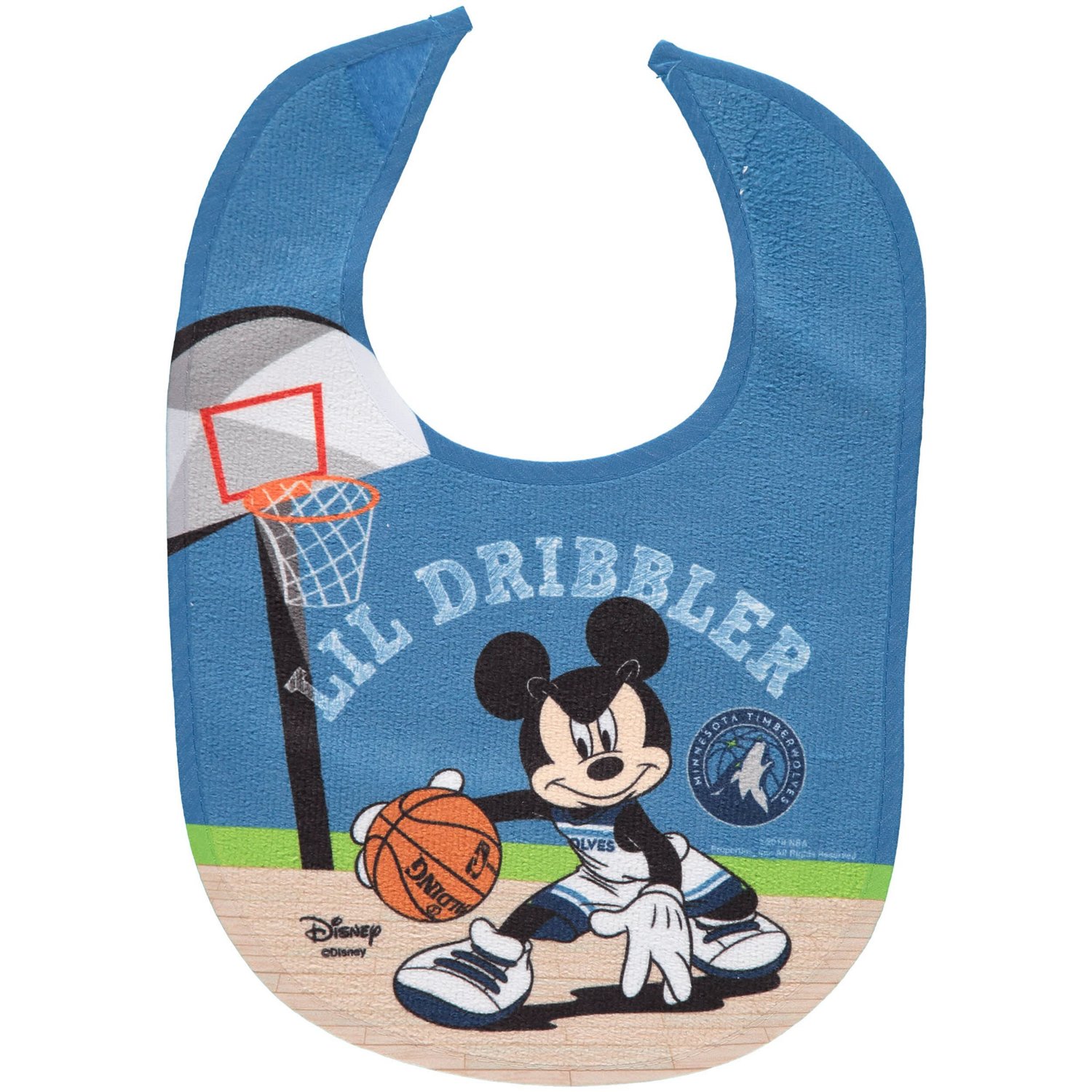 WinCraft Minnesota Timberwolves Disney Mickey All Pro Baby Bib                                                                   - view number 1
