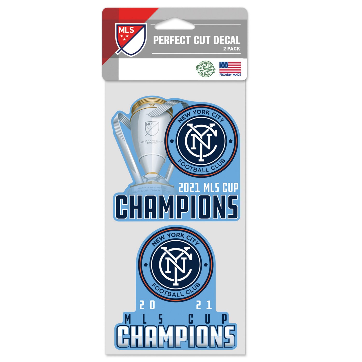 WinCraft New York City FC 2021 MLS Cup Champions 4'' x 8'' Perfect Cut Decal 2-Pack Set - view number 1