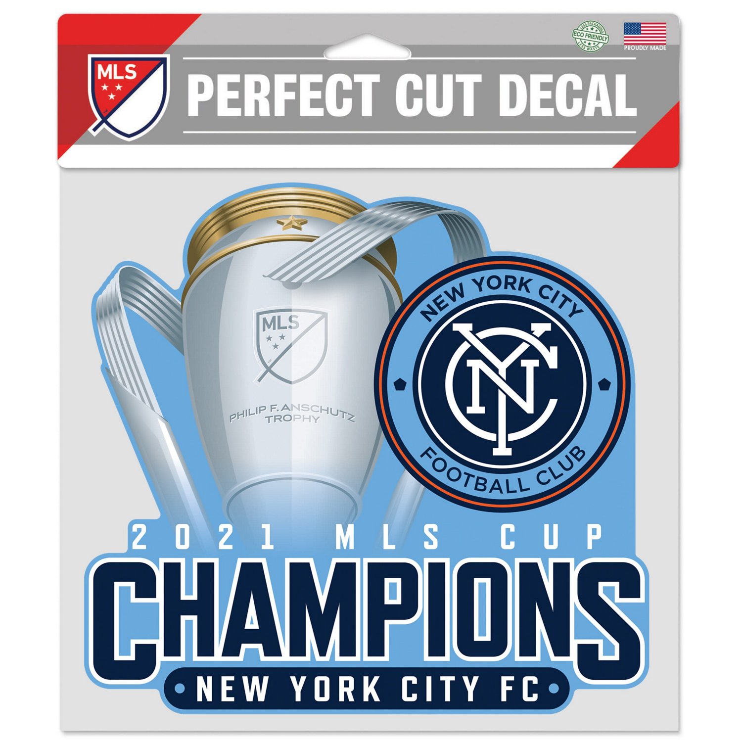 WinCraft New York City FC 2021 MLS Cup Champions 8'' x 8'' Perfect Cut Decal - view number 1
