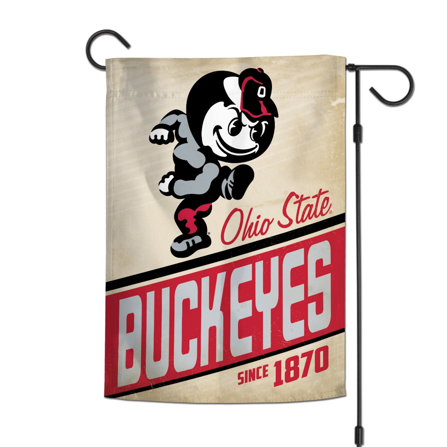 WinCraft Ohio State Buckeyes 12" x 18" Throwback Logo Double-Sided Garden Flag - view number 2
