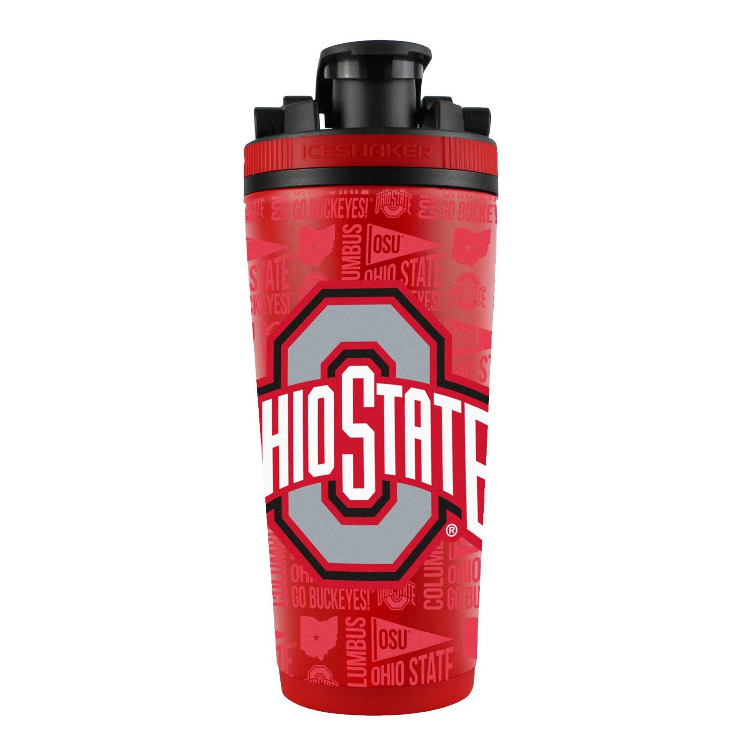 WinCraft Ohio State Buckeyes 26oz 4D Stainless Steel Ice Shaker Bottle