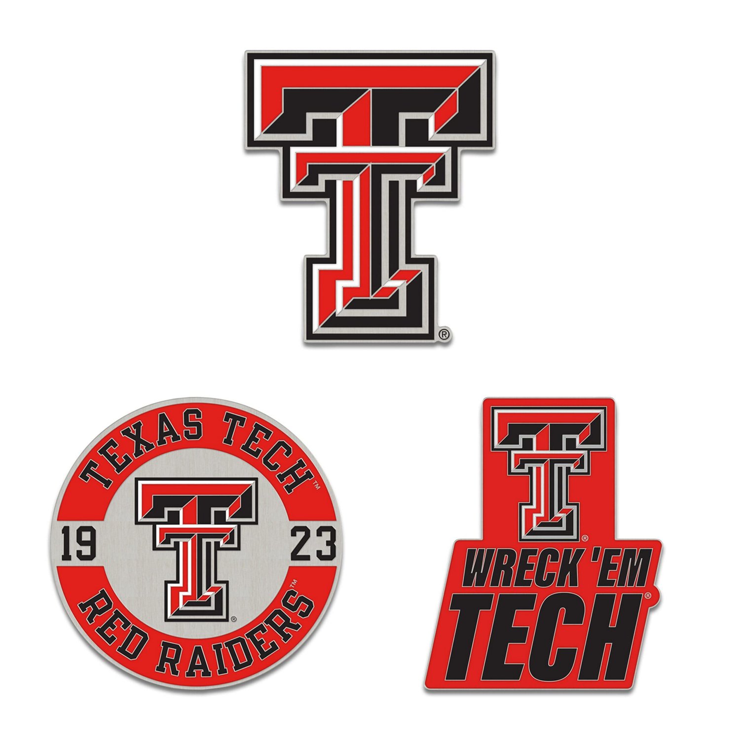 WinCraft Texas Tech Raiders Three-Piece Collector Pin Set
